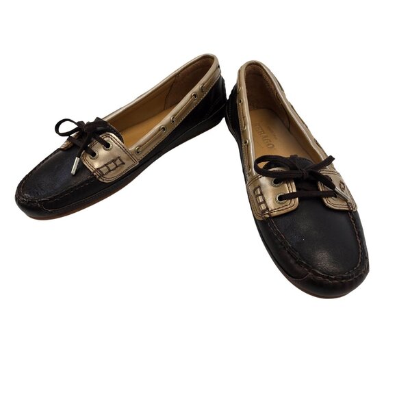 Sebago Dockside Leather Two-Tone Lace up Loafers Size 8 - Picture 1 of 8